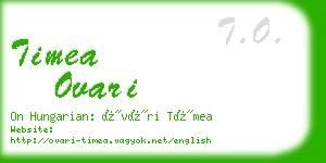timea ovari business card